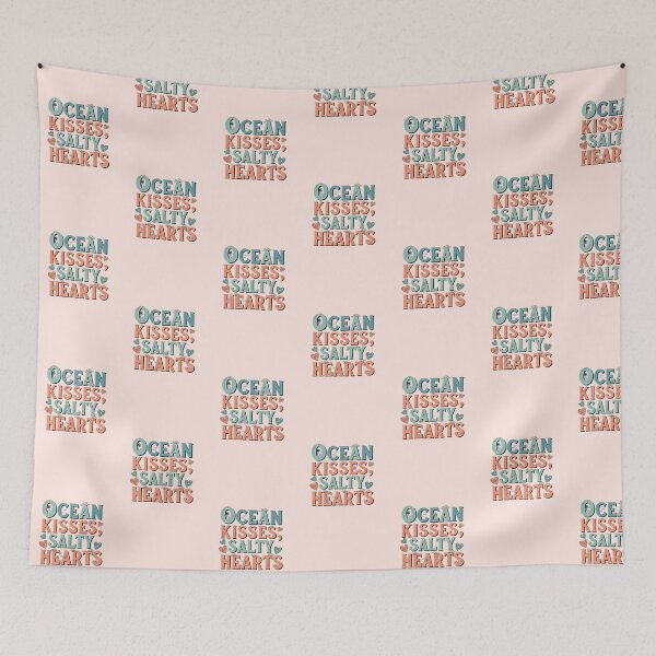 Item preview, Ocean Kisses, Salty Heart – Coastal Valentine Typography Design designed and sold by Sea Gem.