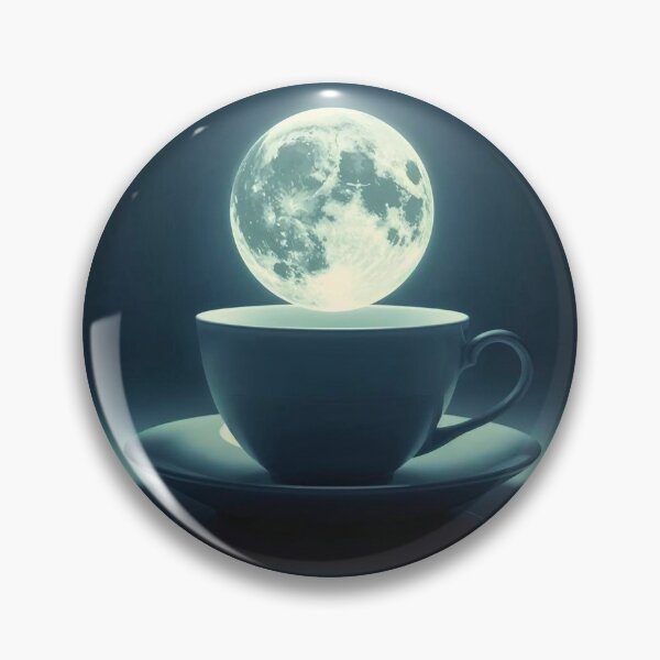Item preview, Celestial Brew: Surreal Full Moon Teacup Art designed and sold by Cozyartsss.