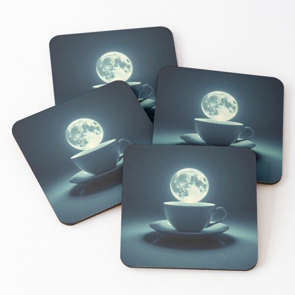 Item preview, Celestial Brew: Surreal Full Moon Teacup Art designed and sold by Cozyartsss.