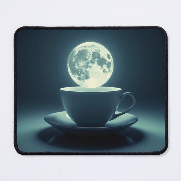 Item preview, Celestial Brew: Surreal Full Moon Teacup Art designed and sold by Cozyartsss.