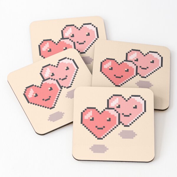 Item preview, Pixel Art Smiling Hearts designed and sold by Potato Quality Prints.