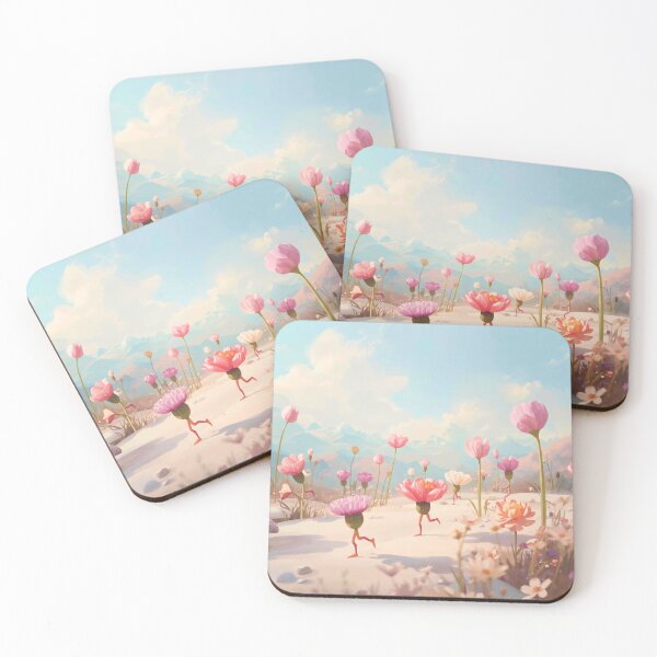 Item preview, Floral Odyssey: Whimsical Running Flowers Landscape designed and sold by Cozyartsss.