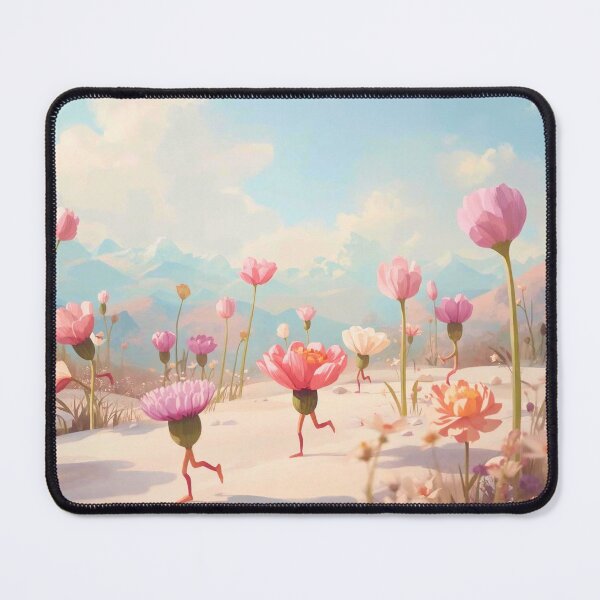 Item preview, Floral Odyssey: Whimsical Running Flowers Landscape designed and sold by Cozyartsss.