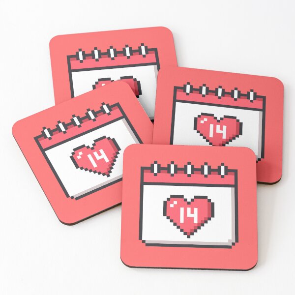 Item preview, Pixel Art Valentine's Day Calendar designed and sold by Potato Quality Prints.