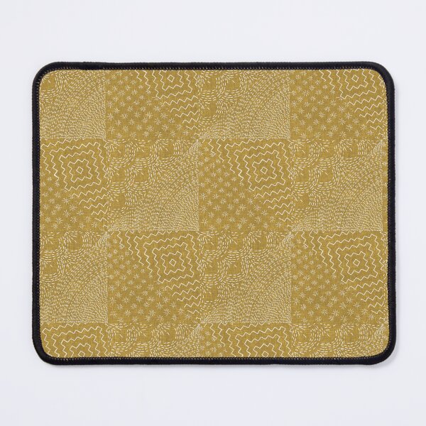 Item preview, Gold Sashiko Stitch Japanese Visible Mended Fabric Print  designed and sold by LoveAlways-AEP.