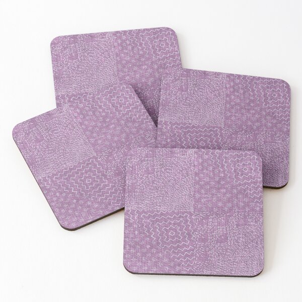Item preview, Rose Sashiko Stitch Japanese Visible Mended Fabric Print  designed and sold by LoveAlways-AEP.