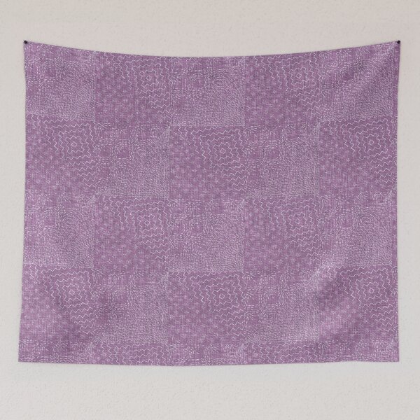 Item preview, Rose Sashiko Stitch Japanese Visible Mended Fabric Print  designed and sold by LoveAlways-AEP.
