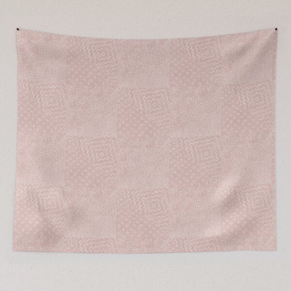 Item preview, Blush Pink Sashiko Stitch Japanese Visible Mended Fabric Print  designed and sold by LoveAlways-AEP.