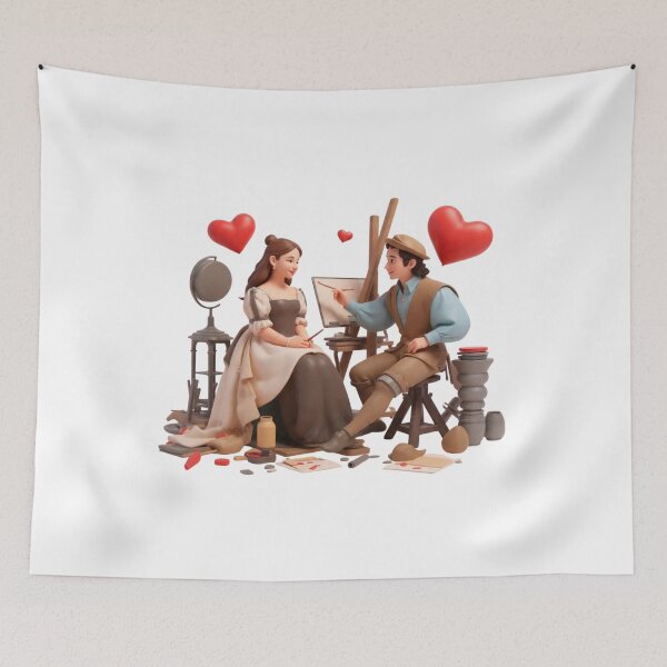 Item preview, Ethereal Artist's Muse Captured in Timeless Elegance Scene designed and sold by PluffyPanda.
