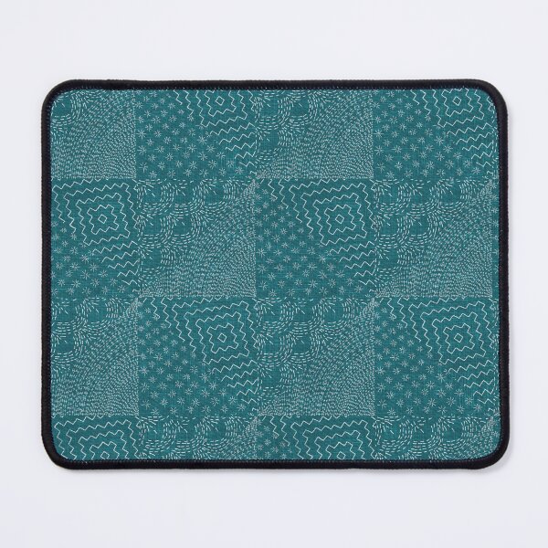 Item preview, Teal Stitch Japanese Visible Mended Fabric Print designed and sold by LoveAlways-AEP.