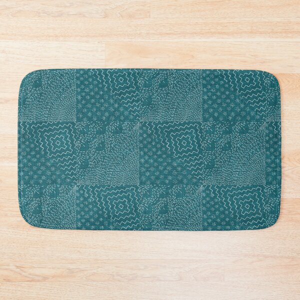Item preview, Teal Stitch Japanese Visible Mended Fabric Print  designed and sold by LoveAlways-AEP.