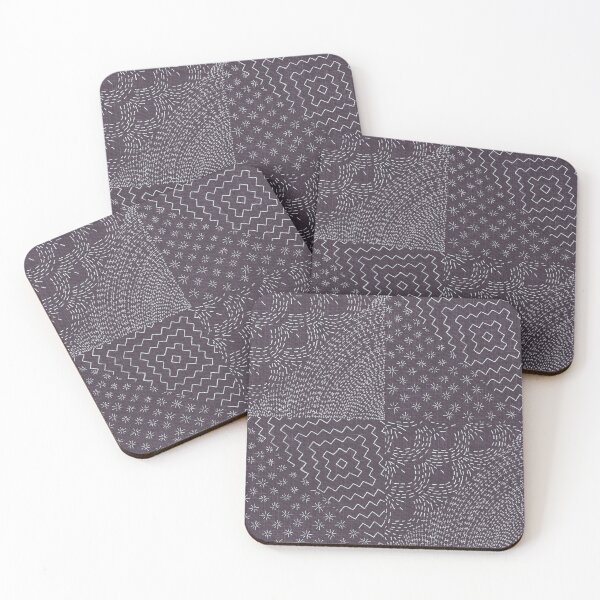 Item preview, Lavender Stitch Japanese Visible Mended Fabric Print  designed and sold by LoveAlways-AEP.