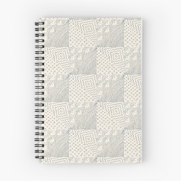 Item preview, Cream & Navy Stitch Japanese Visible Mended Fabric Print  designed and sold by LoveAlways-AEP.