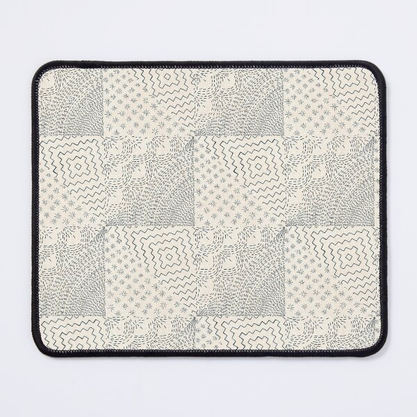 Item preview, Cream & Navy Stitch Japanese Visible Mended Fabric Print  designed and sold by LoveAlways-AEP.