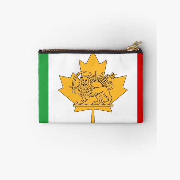 Item preview, Canadian–Iranian Heritage Flag | Lion and Sun Meets the Maple Leaf designed and sold by FlagX.