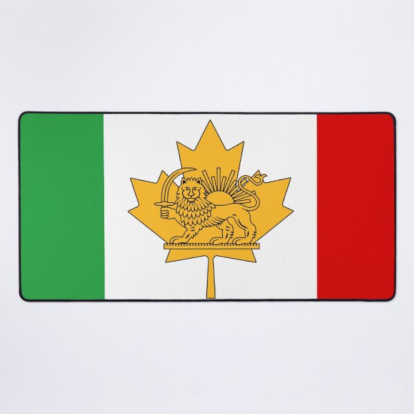Item preview, Canadian–Iranian Heritage Flag | Lion and Sun Meets the Maple Leaf designed and sold by FlagX.