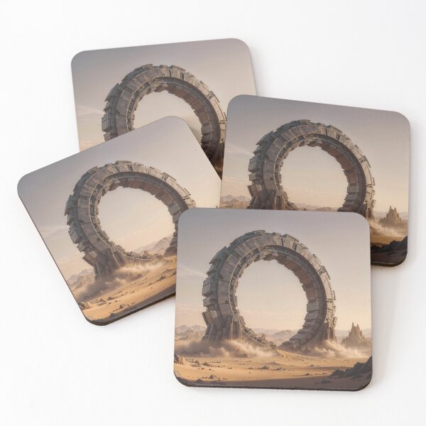 Item preview, Forgotten Monolith: Ancient Sci-Fi Gate in the Desert designed and sold by KYOFRAME.