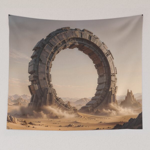 Item preview, Forgotten Monolith: Ancient Sci-Fi Gate in the Desert designed and sold by KYOFRAME.