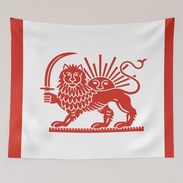 Item preview, Canadian–Iranian Heritage Flag | Lion and Sun Meets the Maple Leaf designed and sold by FlagX.