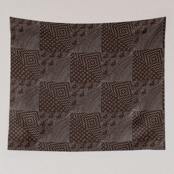 Item preview, Espresso Stitch Japanese Visible Mended Fabric Print  designed and sold by LoveAlways-AEP.