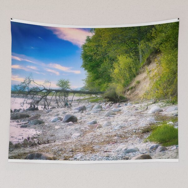Item preview, A fallen tree on the beach of Eckernförde on the German Baltic coast designed and sold by Creative Waves Media.