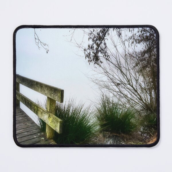 Item preview, Fog covers a small lake on the North Sea coast near Tossens. designed and sold by Creative Waves Media.
