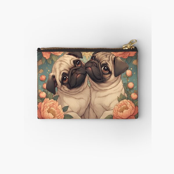 Item preview, Pug puppies among peony flowers. designed and sold by Natalia-Vlad.