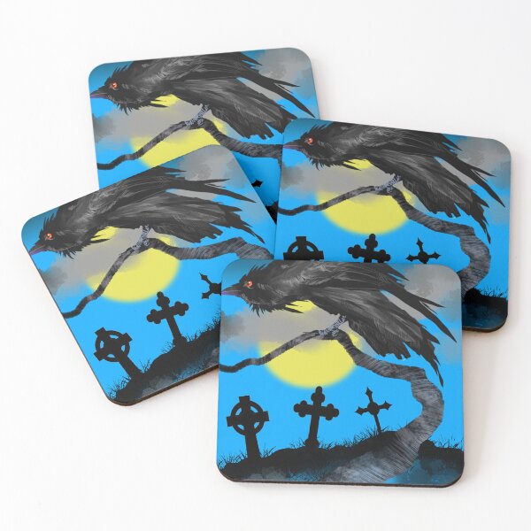 Item preview, Raven on Blue  designed and sold by Digital Attic 95.