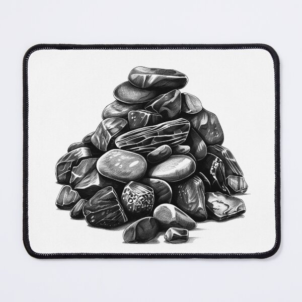 Item preview, Stack of Stones – Zen Rock Pile Illustration in Black and White designed and sold by inkoutninja.