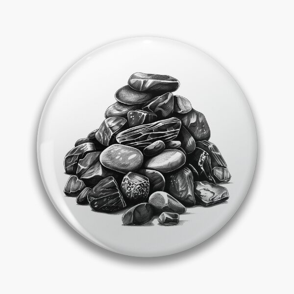 Item preview, Stack of Stones – Zen Rock Pile Illustration in Black and White designed and sold by inkoutninja.