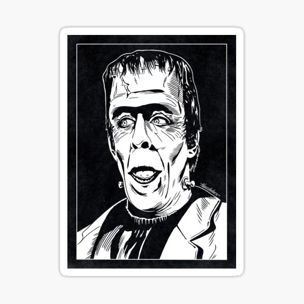 HERMAN MUNSTER - The Munsters (Black and White) Sticker