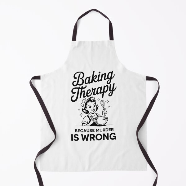 Item preview, Baking Therapy Because Murder Is Wrong Funny Retro Woman Gift For Sarcastic Home Cooks and Pastry Chefs designed and sold by NADIASHOP86.