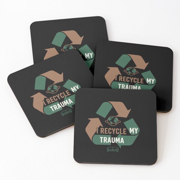 Item preview, I Recycle My Trauma Funny Mental Health Sticker - Dark Humor Therapy Joke Eco Conscious designed and sold by RealVibeVault.