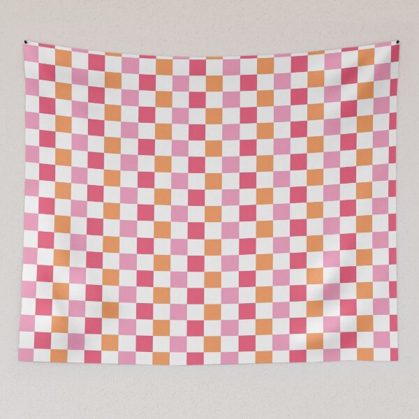 Item preview, Orange & Pink Variety Check Pixel Pattern designed and sold by Potato Quality Prints.