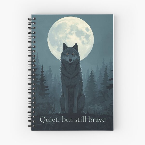 Item preview, Quiet, But Still Brave – Wolf Under the Full Moon designed and sold by soletstudio.