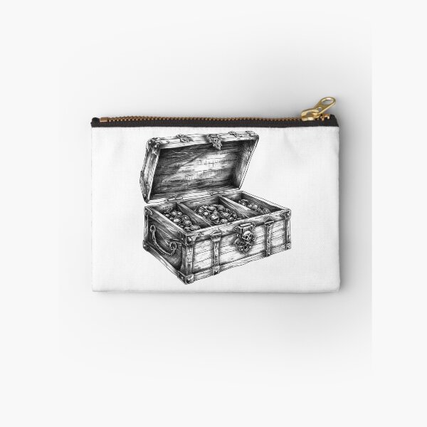 Item preview, Pirate Treasure Chest – Vintage Black and White Coin Illustration designed and sold by inkoutninja.