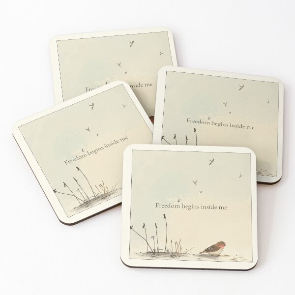 Item preview, Freedom Begins Inside Me – Minimalist Illustration of a Bird and Freedom designed and sold by soletstudio.