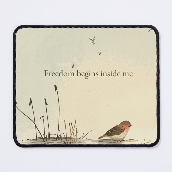 Item preview, Freedom Begins Inside Me – Minimalist Illustration of a Bird and Freedom designed and sold by soletstudio.