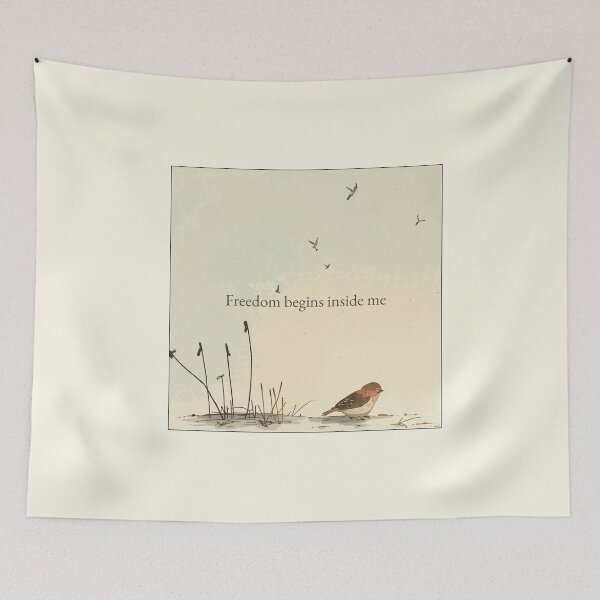 Item preview, Freedom Begins Inside Me – Minimalist Illustration of a Bird and Freedom designed and sold by soletstudio.