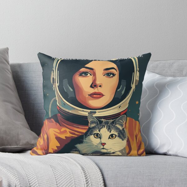 Item preview, Elegant Blue Astronaut Girl Cat designed and sold by Vintage City.