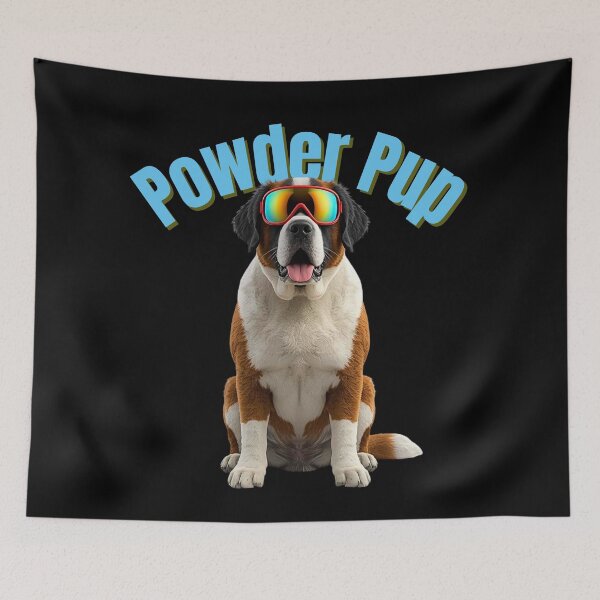 Item preview, St. Bernard Ski Dog Art – Powder Pup for Dog Lovers & Avid Skiers designed and sold by Fredster1966.