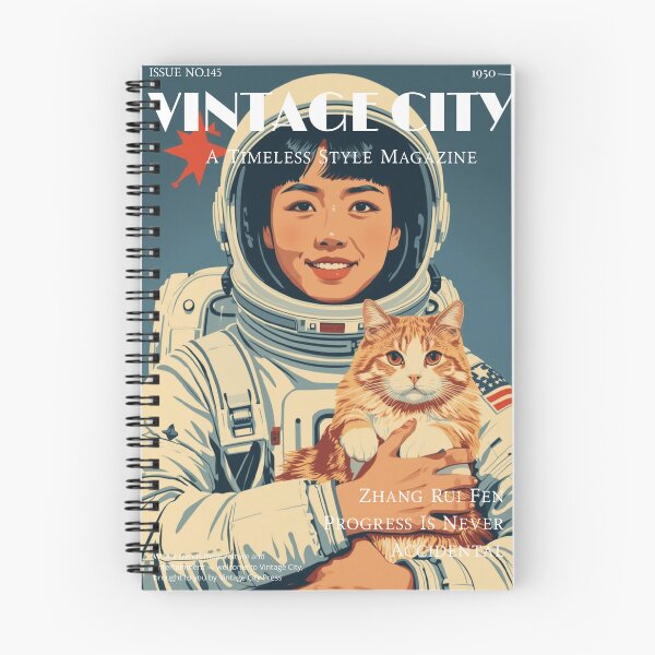Item preview, Young Asian Girl Vintage Astronaut Orange Cat designed and sold by Vintage City.