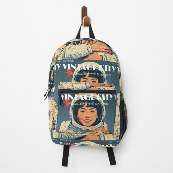 Item preview, Young Asian Girl Vintage Astronaut Orange Cat designed and sold by Vintage City.