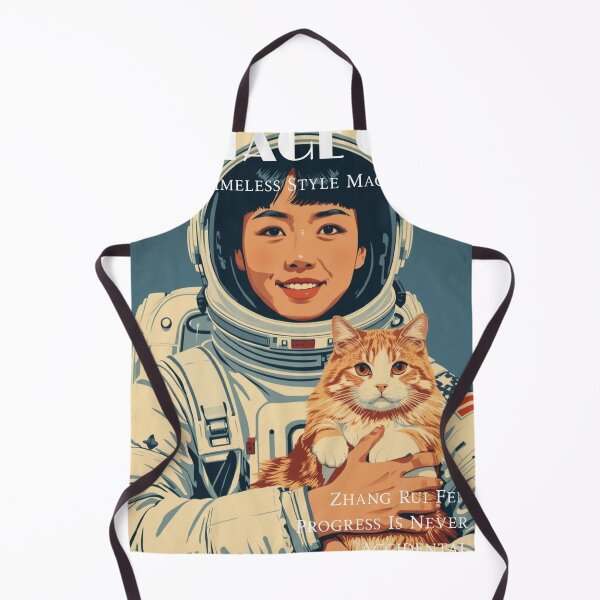 Item preview, Young Asian Girl Vintage Astronaut Orange Cat designed and sold by Vintage City.