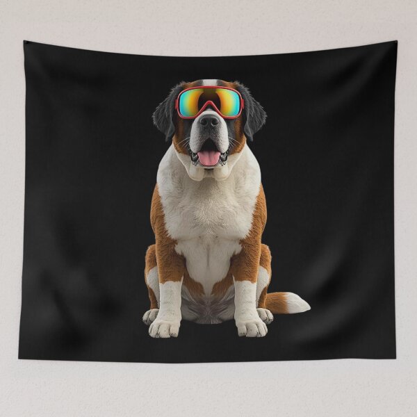 Item preview, St. Bernard Ski Dog Art – Powder-Ready Pup for Dog Lovers & Avid Skiers designed and sold by Fredster1966.