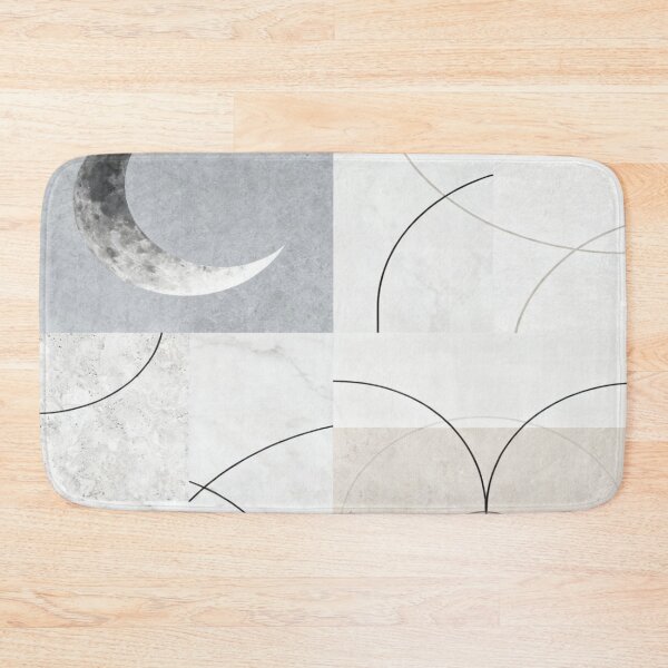 Item preview, Lunar Grid – Marble Collage with Crescent and Abstract Lines designed and sold by Cristhian Almanza.