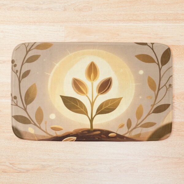 Item preview, Vital Bloom – Sprouting Plant with Seeds and Golden Light designed and sold by Cristhian Almanza.