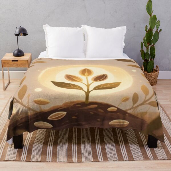 Item preview, Vital Bloom – Sprouting Plant with Seeds and Golden Light designed and sold by Cristhian Almanza.