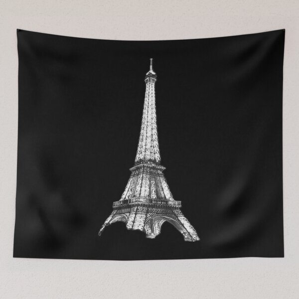 Item preview, Paris Poet Eiffel Tower Black and White Night Transparent Small designed and sold by ParisPoet.