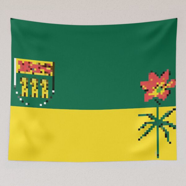 Item preview, Pixelated Saskatchewan Flag designed and sold by Potato Quality Prints.